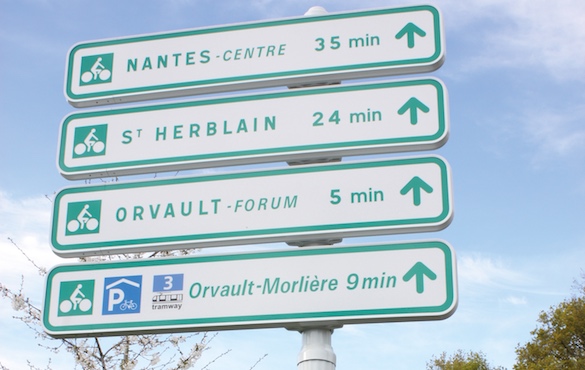 Panneaux directionnels piste cyclable